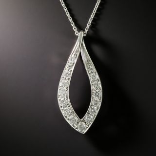 Estate Diamond Platinum Flame Drop - 2