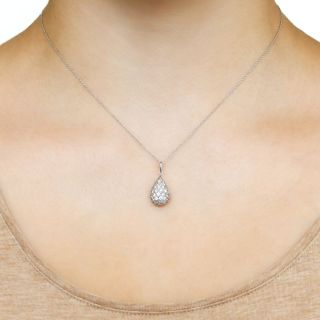 Estate Diamond Raindrop Pendant