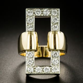 Estate Diamond Rectangle Ring - 2