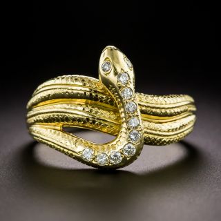 Estate Diamond Snake Ring - 3