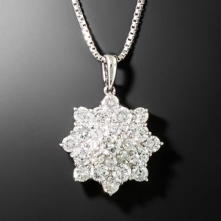 Estate Diamond Star Cluster Pendant - 2
