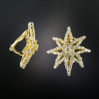 Estate Diamond Star Earrings - 1