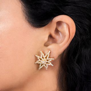 Estate Diamond Star Earrings