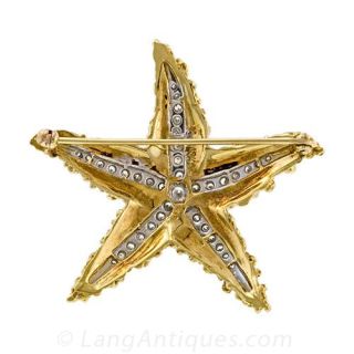 Estate Diamond Starfish Pin