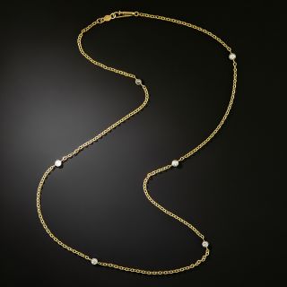Estate Diamond Station Necklace - 2