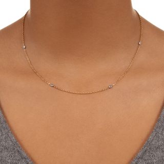 Estate Diamond Station Necklace
