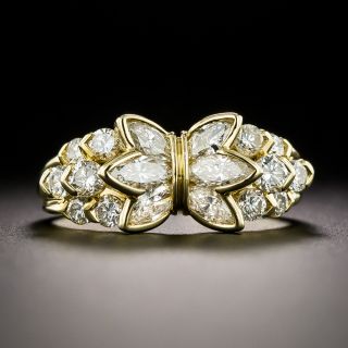 Estate Diamond Stylized Bow Ring - 2