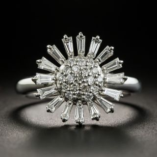 Estate Diamond Sunburst Ring - 1