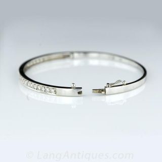 Estate Diamond Top Bangle Bracelet