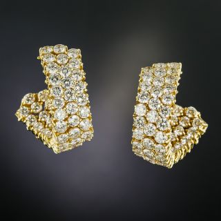 Estate Diamond Twist Earrings, 9.46 Carat Total Weight - 2