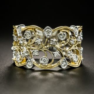 Estate Diamond Two-Tone Openwork Band - 2