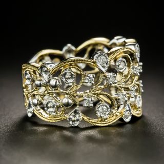 Estate Diamond Two-Tone Openwork Band