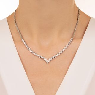 Estate Diamond V-Shaped Necklace