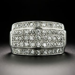 Estate Diamond Wide Band Ring - 2