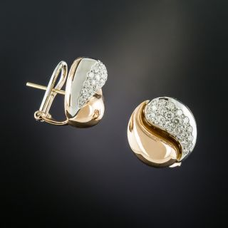 Estate Diamond Yin and Yang Earrings - 1