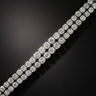 Estate Double Row 10 Carats Diamond Bracelet