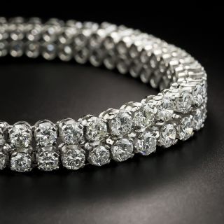 Estate Double Row Diamond Bracelet - 5