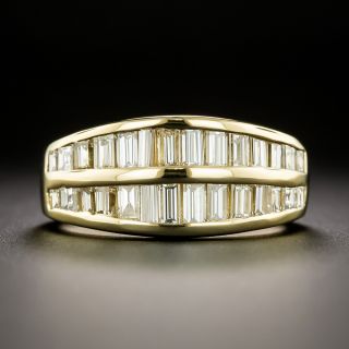 Estate Double Row Baguette Diamond Band Ring - 2