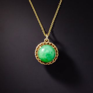 Estate Double-Sided Jade Pendant - 1