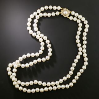 Estate Double-Strand Akoya Cultured Pearl Necklace - 2