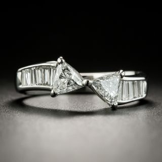 Estate Double Trillion-Cut Diamond Ring - 2