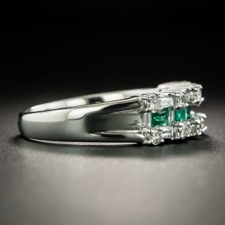 Estate Emerald and Diamond Band Ring