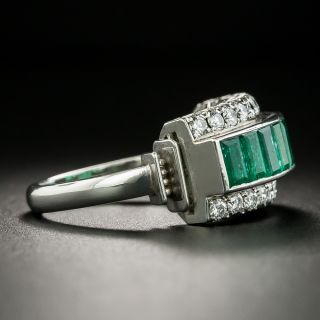 Estate Emerald and Diamond Band Ring
