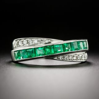 Estate Emerald and Diamond Band  - 2