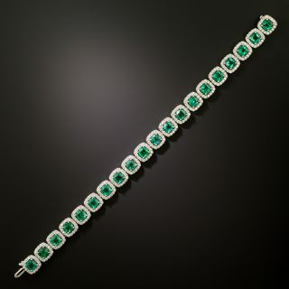 Estate Emerald and Diamond Bracelet - GIA F1