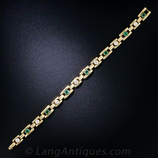 Estate Emerald and Diamond Bracelet