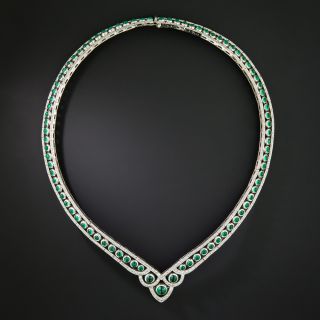 Estate Emerald and Diamond Collar Necklace - 3