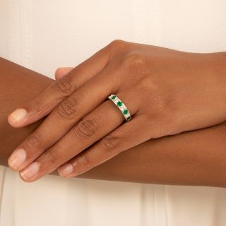 Estate Emerald and Diamond Half Band