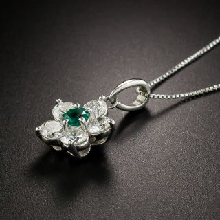 Estate Emerald and Diamond Pendant