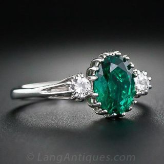 Estate Emerald and Diamond Ring