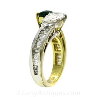 Estate Emerald and Diamond Ring