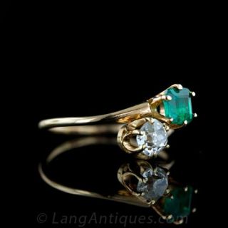 Estate Emerald and Diamond Ring