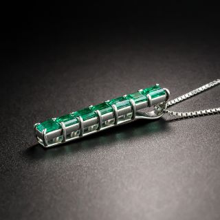 Estate Emerald Bar Drop Necklace