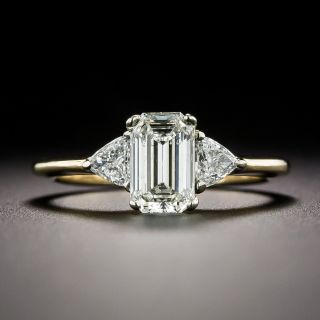 Estate Emerald-Cut .75 Carat Diamond Engagement Ring - GIA  H SI   - 3