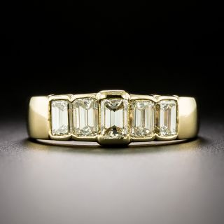 Estate Emerald-Cut Diamond Five-Stone Ring - 3