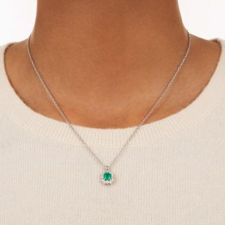Estate Emerald Diamond Drop