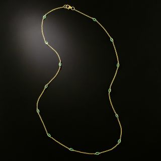 Estate Emerald Station Necklace - 2