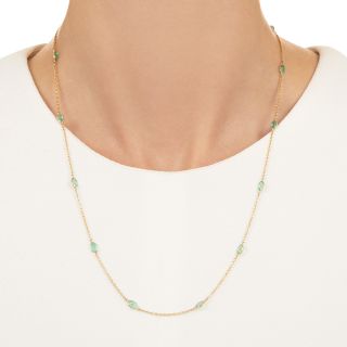 Estate Emerald Station Necklace