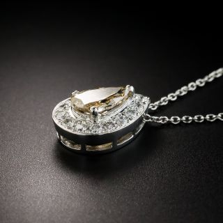 Estate Fancy Colored Pear Shape Diamond Drop