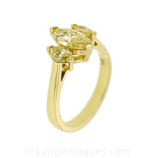 Estate Fancy Yellow Diamond Ring