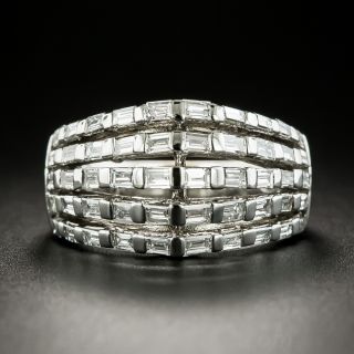 Estate Five-Row Baguette Diamond Band Ring - 2