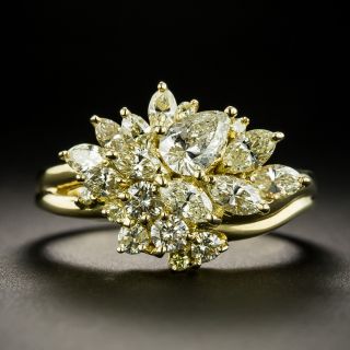 Free-Form Diamond Cluster Ring  - 2