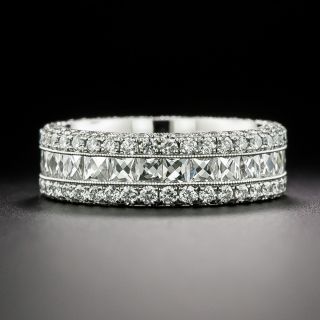 French-Cut and Round Brilliant Diamond Eternity Band, Size 5 3/4+ - 3