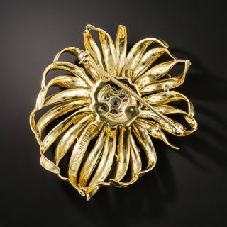 Estate French Flower Diamond Brooch