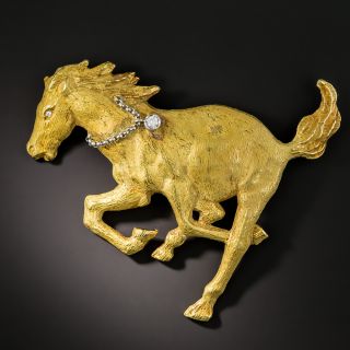 Estate Galloping Horse Brooch - 2