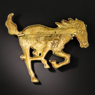 Estate Galloping Horse Brooch